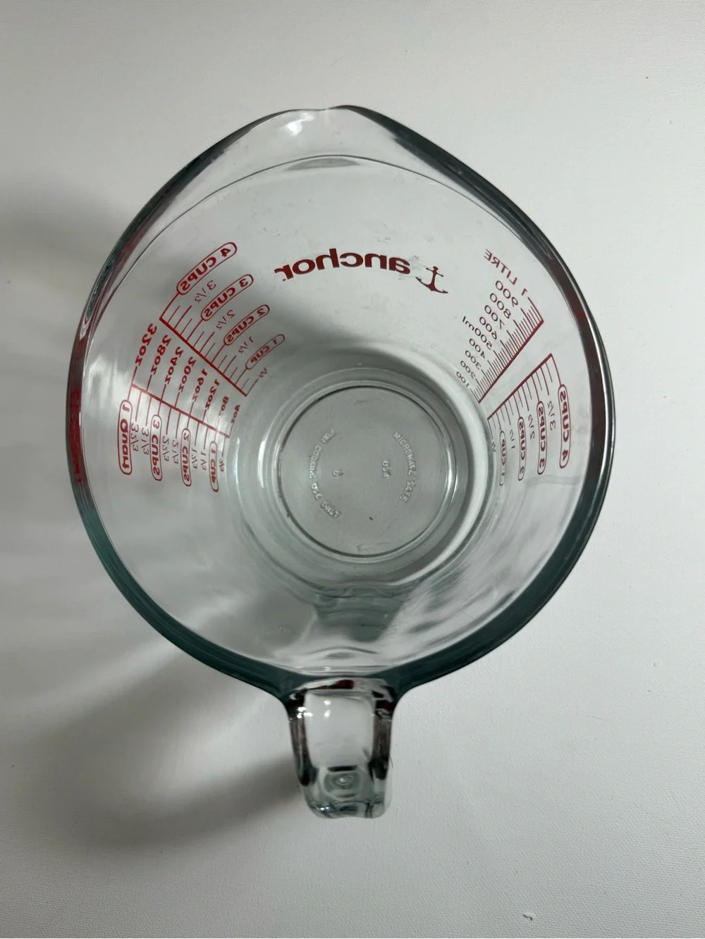 4 cup MEASURING CUP Clear Glass 32oz quart liter mL bowl Anchor Hocking 55178OL9